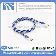 High Quality nylon net HDMI over Ethernet Cable 1.4 Bluray 3D DVD PS3 HDTV XBOX LCD HD TV 1080P